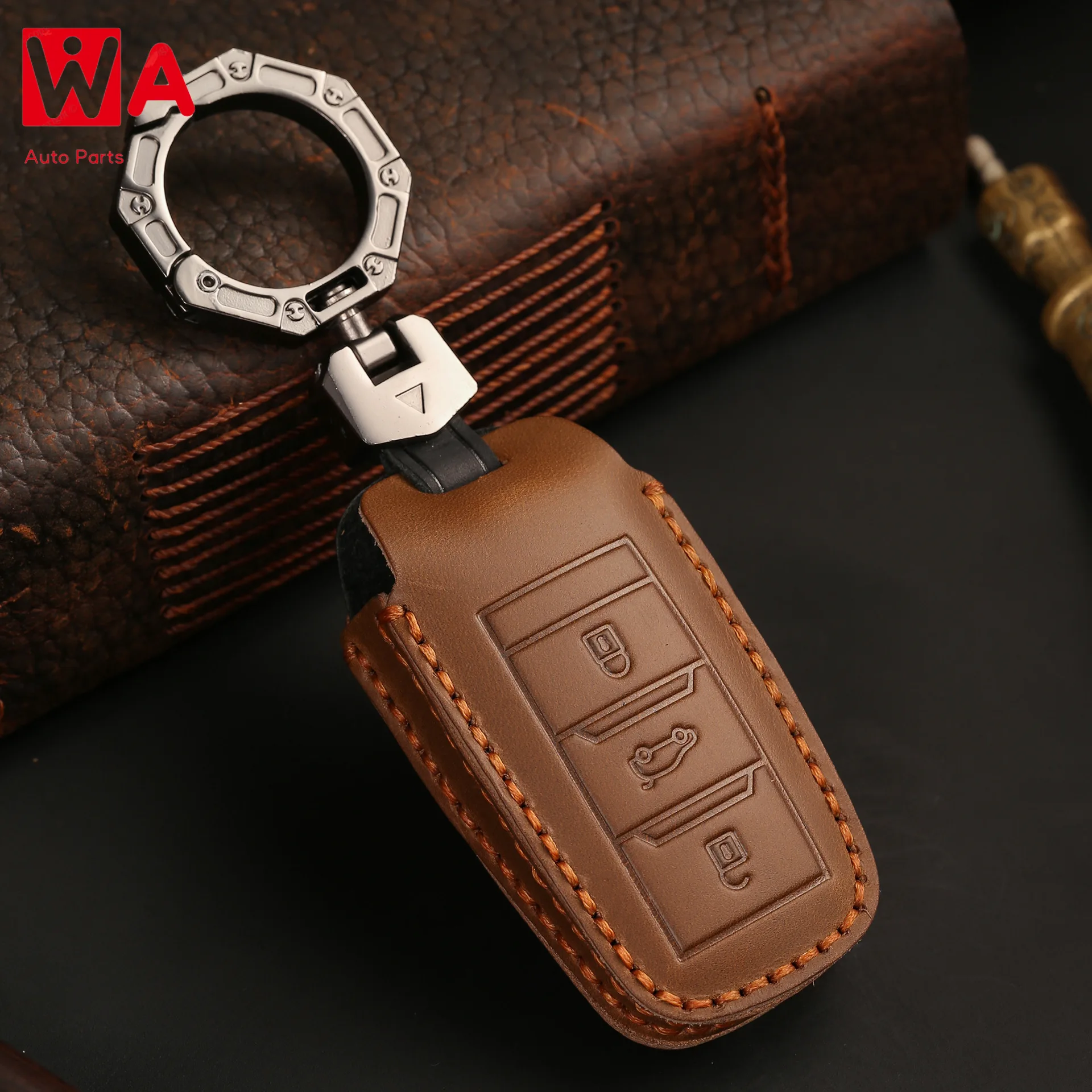 

Genuine Leather Car Key Cover For Changan Eado CS35 Raeton CS15 V3 V5 V7 Keyring Shell Fob Case Holder