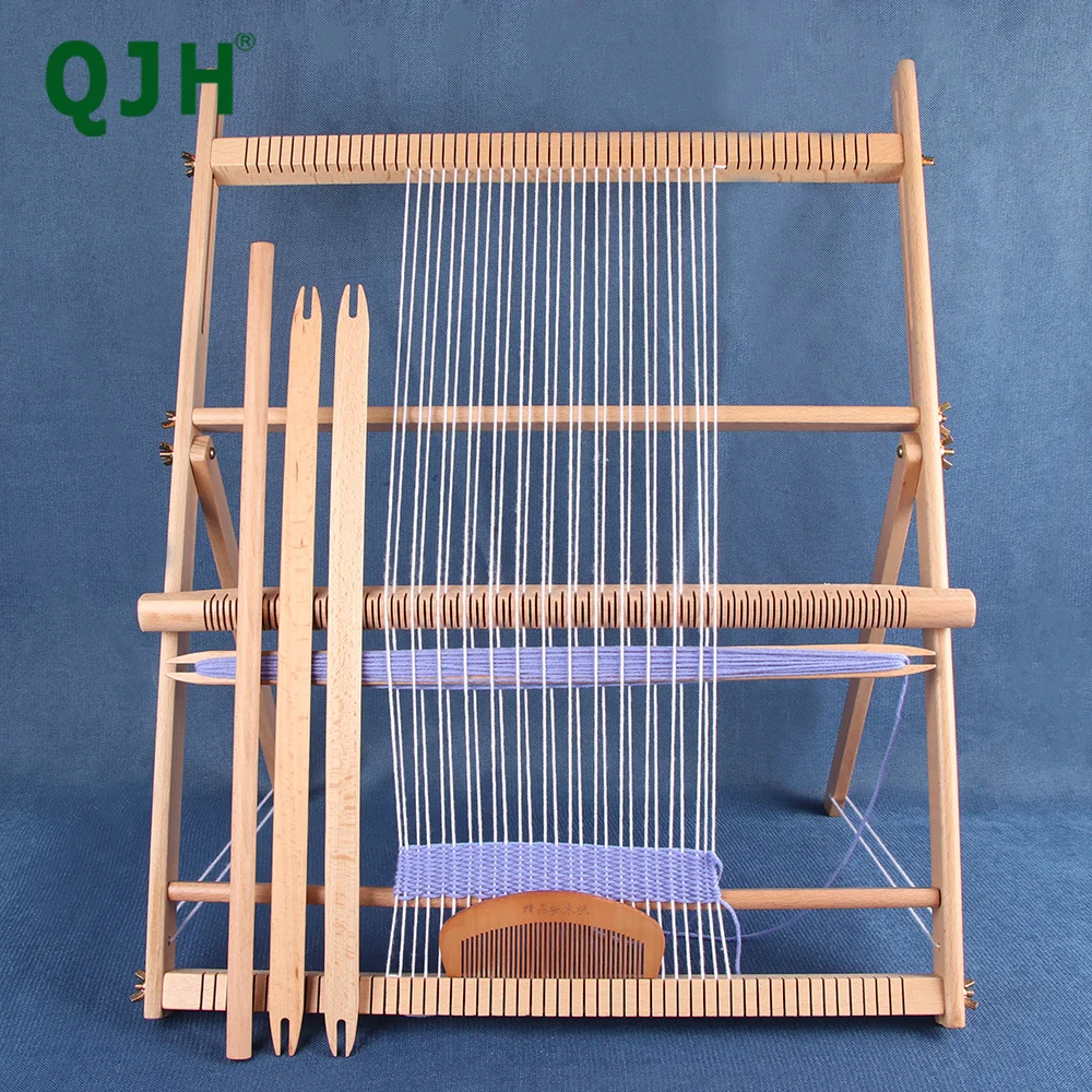 Large Solid Beech Wood Weaving Loom Kit-Foldable Adjustable Woven Wall Art Loom For Tapestry/floor mat/scarf Hand Knitting Frame