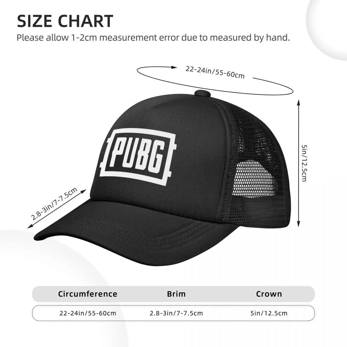 PUBG، Player Unknown Battlegrounds Trucker Hat Caps Men Cap For Men Cap Man Summer