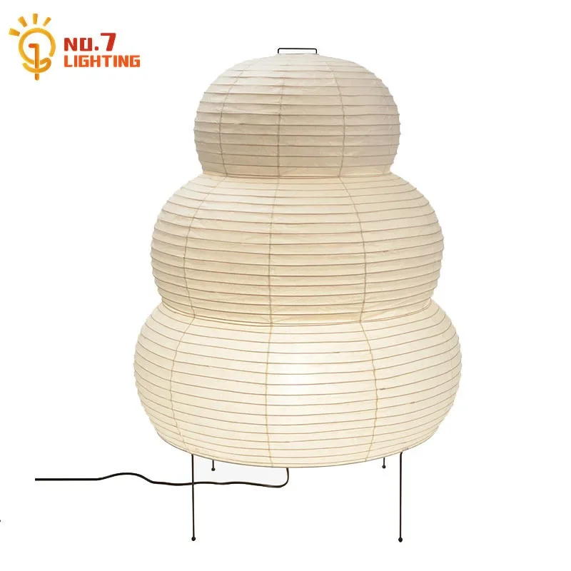 Japanese Design Akari Noguchi Yong Floor Lamp LED Wabi-sabi Rice Paper Standing Lamp for Living/Model Room Decor Tea House Study