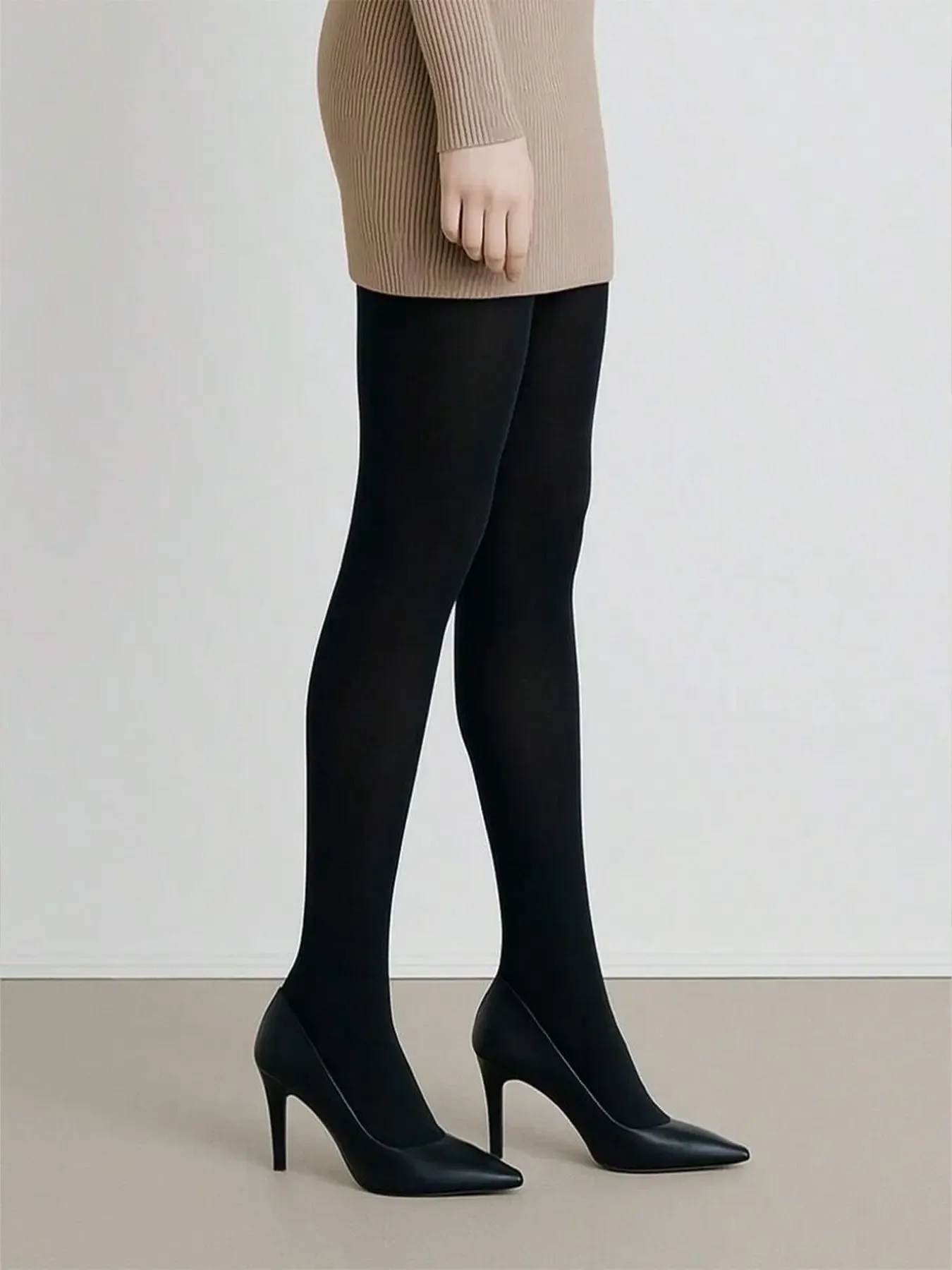 Large size high elastic matte slimming anti-hook black pantyhose everyday versatile base stockings view 5