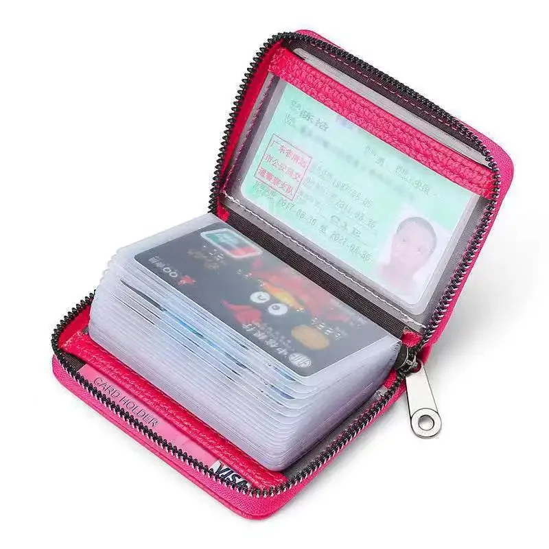 20 Detents Cards Holders PU Business Bank Credit Bus ID Card Holder Cover Coin Pouch Anti Demagnetization Wallets Bag Organizer