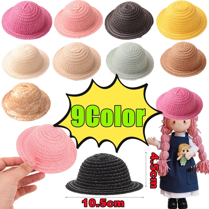 

9-цветная соломенная шляпа, кукольный домик, аксессуары для наряда своими руками, соломенная шляпа ручной работы для куклы, аксессуары, декор для Blyth, милые соломенные игрушки