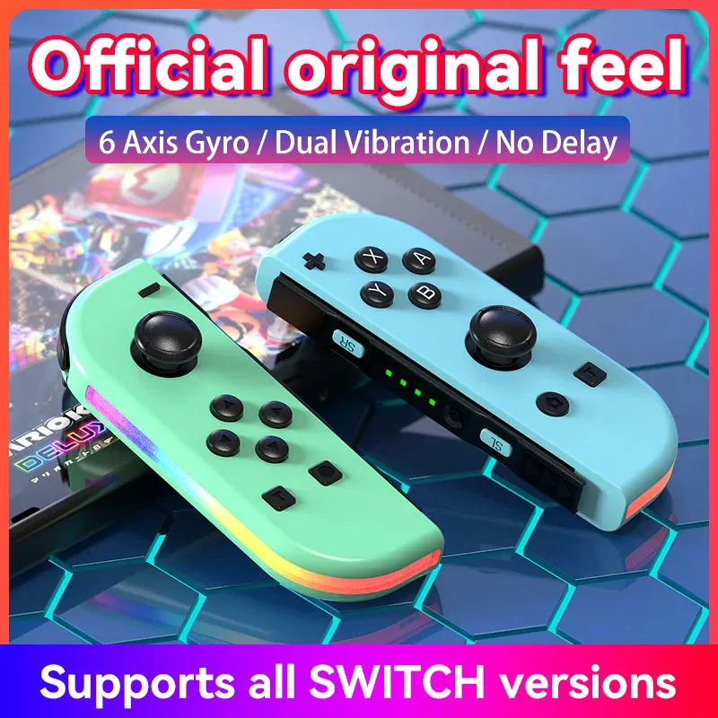 BT 5.2 Joy Controller 6 Axis Wireless Gamepad for Nintendo Switch/Oled/Lite JoyCon Gamepads Joystick with Dual Vibration