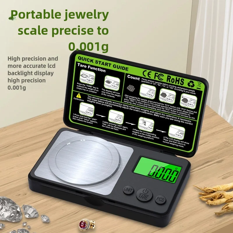 Dixiong High Precision Pocket Electronic Scale  0.001g/50g Mini Scale Precision Balance Scale for Food Weighing Jewelry Scale