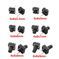 20Pcs Middle 2 Pin Mini Tactile Tact Switch 6x6x4.3/5/6/7/8/9/10mm Momentary Push Button Switch