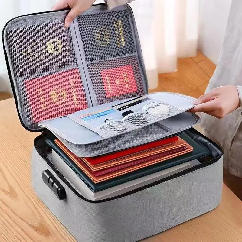 Document Storage Organizer Bag File Container Bills Folder Certificate Holder Cases Card Contract Pouch Home Office Organization