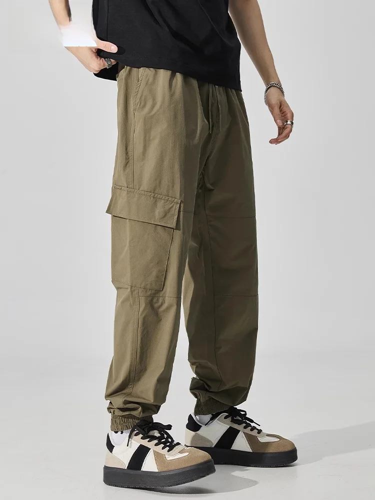 

Мужские повседневные спортивные брюки Qui Dry Color, рабочая одежда, брюки, летние новые свободные брюки в американском стиле ретро, молодежная мода