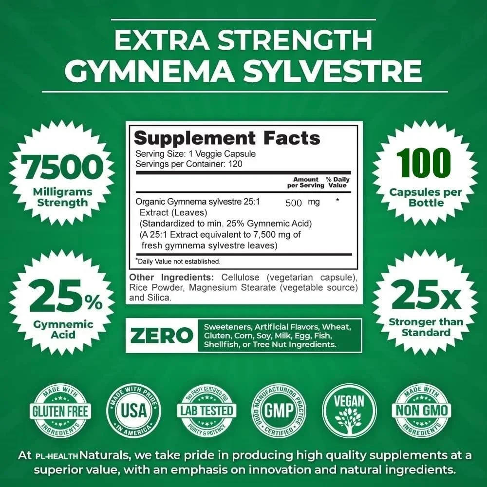 100% ORGANICZNE KAPSUŁY Gymnema Sylvestre