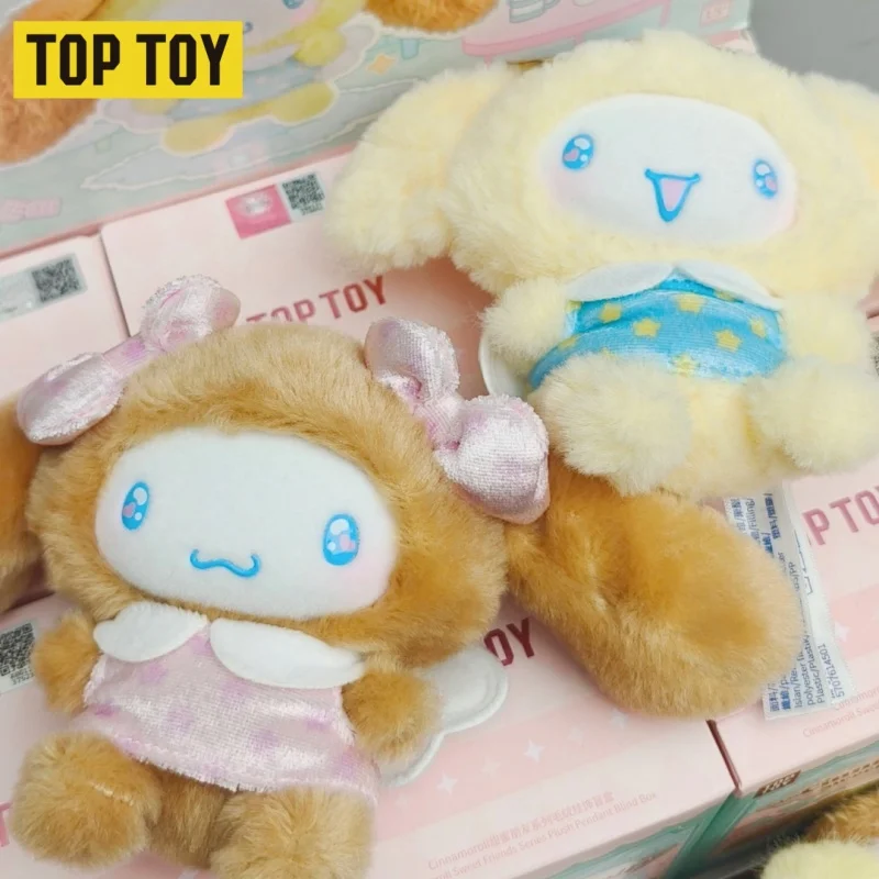 Toptoy Sanrio Cinnamoroll Serie Sweet Friends Colgante de Vinilo y Peluche, Muñeco Adorable para Colgar en Bolsos, Decoración Encantadora, Colección de Regalos Festivos
