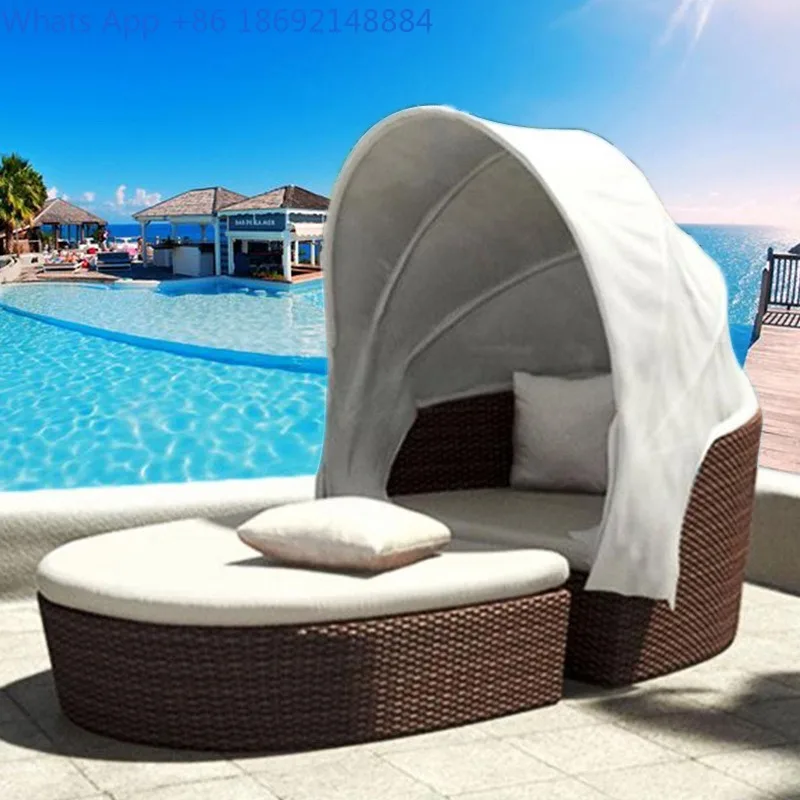 

Открытый двор Пляжный шезлонг Вилла Балкон Бассейн Ленивая кровать Мебель для отдыха на открытом воздухе