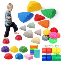 Seguro Borracha Curso de Obstáculos para Crianças, Equilíbrio Stepping Stones Set, Brinquedo Indoor e Outdoor, Melhora a Coordenação e Força, Brinquedo Infantil