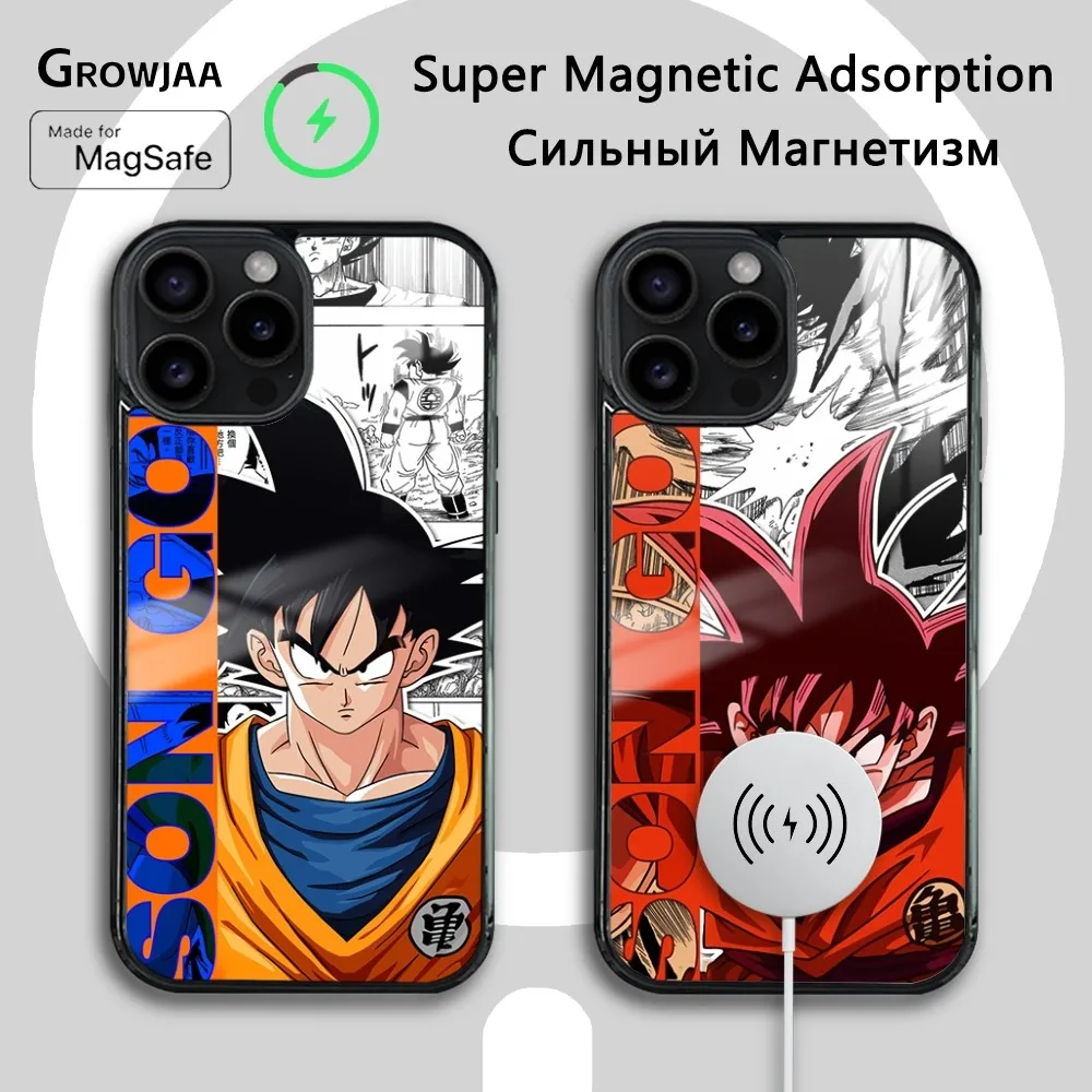 D-Dragon Ball V-Vegeta G-Goku Phone Case For iPhone 16 15 14 13 12 11 Pro Max Plus Mini Magsafe Mirror Wireless Magnetic Cover