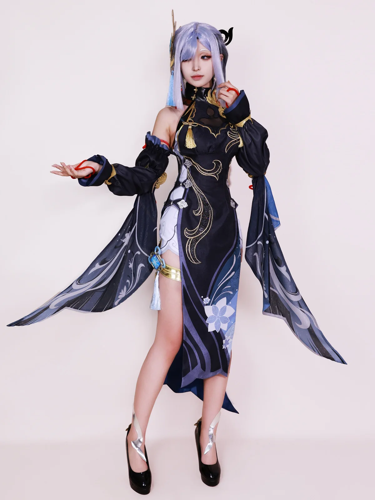 IN STOCK  Shen He Cosplay Costume Frostflower Dew Dress Genshin Impact Lantern Rite Shenhe New Cosplay Outfits Costume  Uniforms