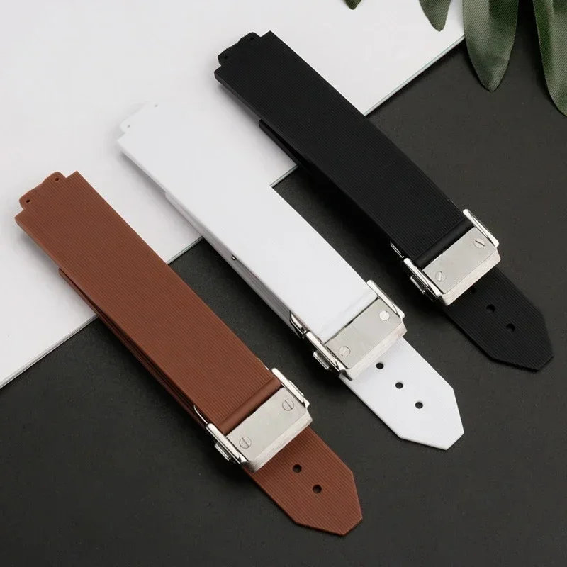 20*13mm Silicone Watch Accessories Band For Hublot Female Women Rubber Watch Strap Quartz Fusion Wrist Band 18mm Watch Buckle
