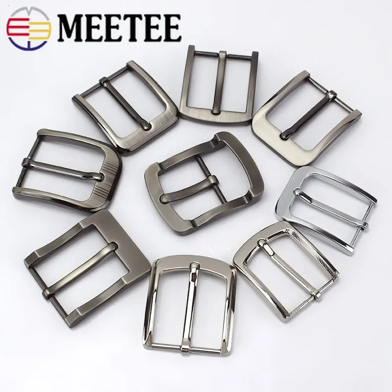 Meetee 1Pc 35/40mm Metal Pin Buckles Belt Waistband Head Clasp Jeans Decor Adjust Hooks DIY Leather Crafts Hardware Accessories