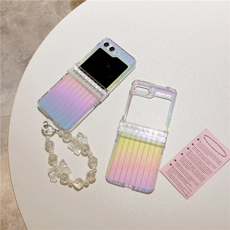 Stylish Color Plated Samsung W23 Flip Case Works with The Samsung Zflip 3 6 Stunning Transparent Collapsible Phone Cover