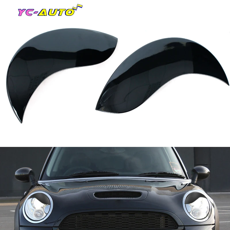 

Для MINI Cooper F54 F55 F56 F57 R55 R56 R57 R58 R59: глянцевые черные и матовые черные декоративные наклейки-накладки на фары (реснички)