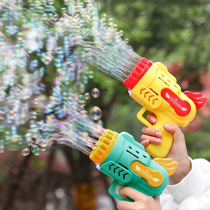 Pistolet à bulles à 23 trous, Machine à bulles à fusée électrique pour enfants, anniversaire, mariage, pistolet à bulles de savon d'été, jouets d'extérieur