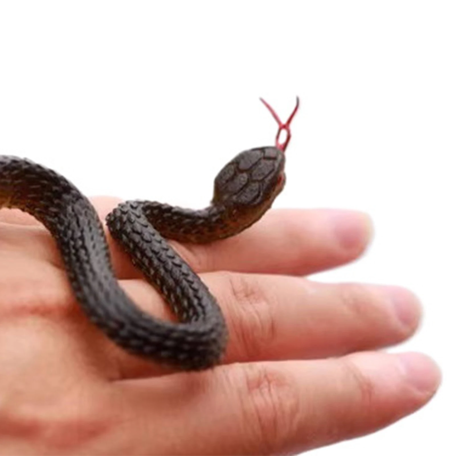 

Simulation Fake Snake Toy Zigzag Rubber Snake Novelty Prank Scary Prank for Halloween Party Decoration 20cm Black Green