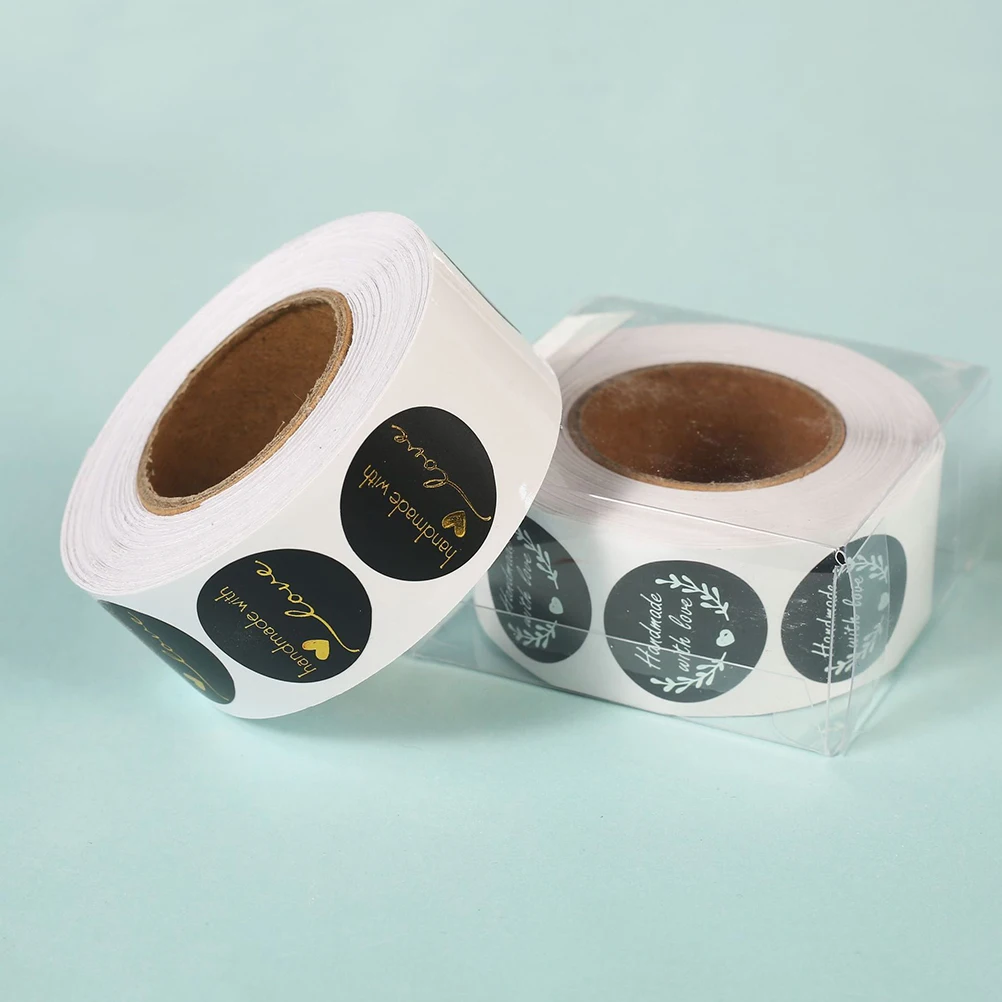 

500 Pcs Seal Sticker Roll Large Adhesive Custom Round Stickers Bag Sealing Label Letter Candy