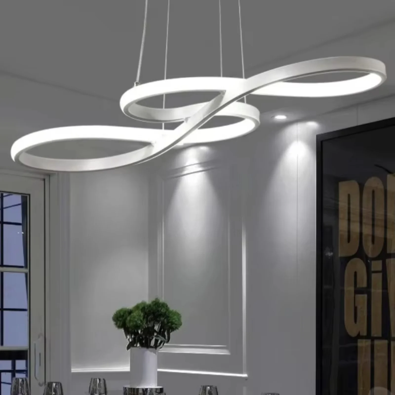 Nordic Ceiling Lamp Island LED Ceiling Chandelier Creativity Dining Table Light Dimming Pendant Lights Home Decor Remote Lamps
