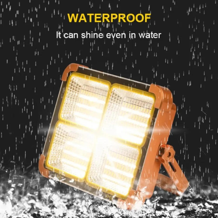 1000W Portable Solar Charging Floodlight LED Integrated Camping Light For Power Bank 8000mAh Outdoor Emergency Lighting Light