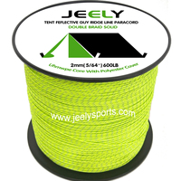 50m/20m 2mm 5/64'' 600lb UHMWPE Core with Polyester Jacket Rope with Reflective Tracers Guy Line For Tent Hammock Cord