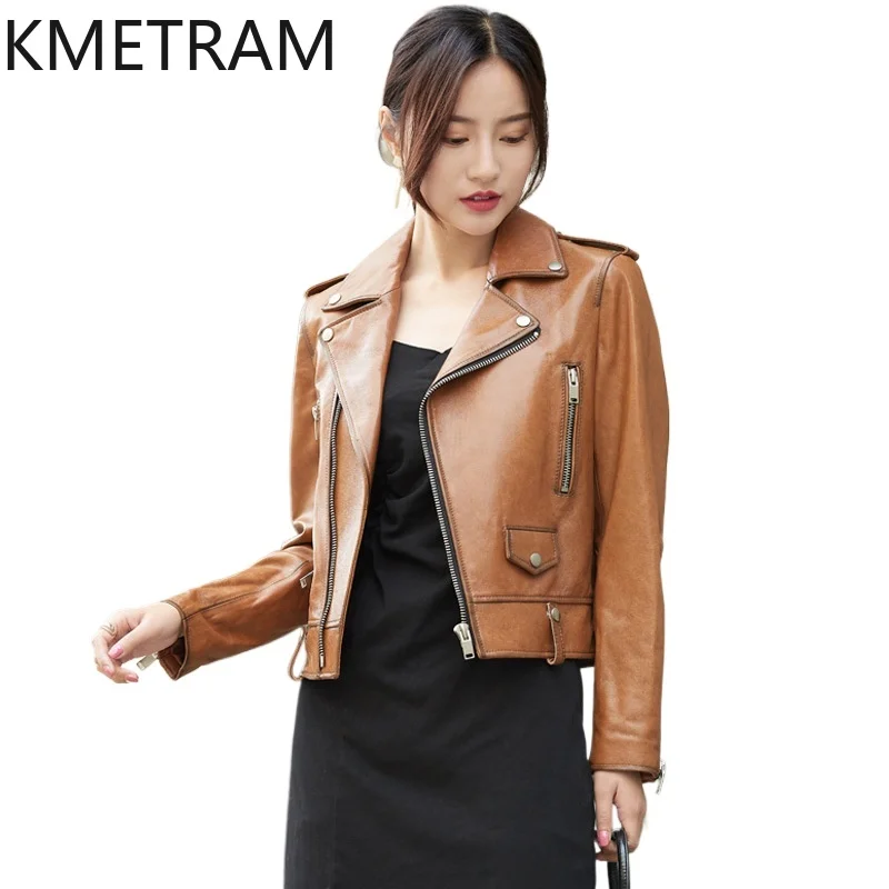 100% Sheepskin Genuine Leather Jacket Women 2024 New in Outerwears Cropped Motorcycle Jackets Autumn and Winter Clothes дубленка