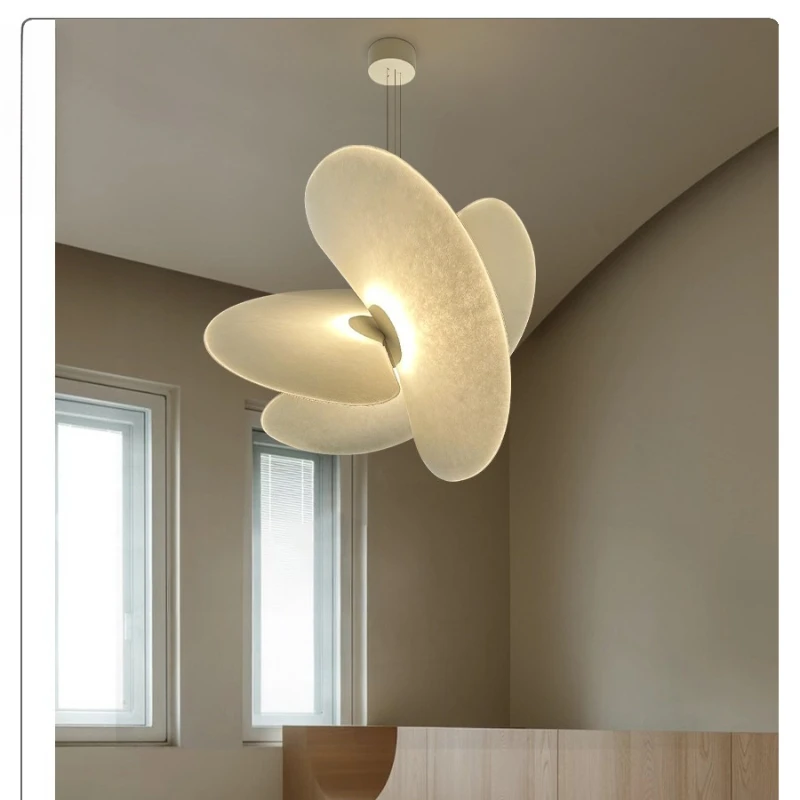 

French Modern Moon Bedroom Chandelier Premium White Flower Italian Minimalist Designer