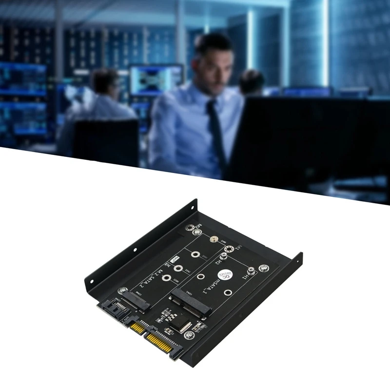Versión actualizada 2 en 1 MSATA / M.2 NGFF SSD a tarjeta adaptadora convertidora SATA3 dual con soporte HDD de 3,5 pulgadas