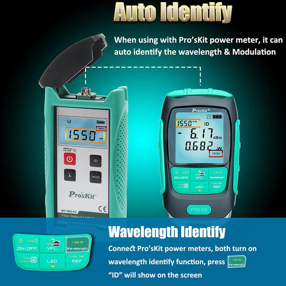 

Pro'sKit MT-7615/7616 High Precision Power Meter 4 in1 Multifunction Fiber Network Test Fiber Breakpoint High Precision Teste