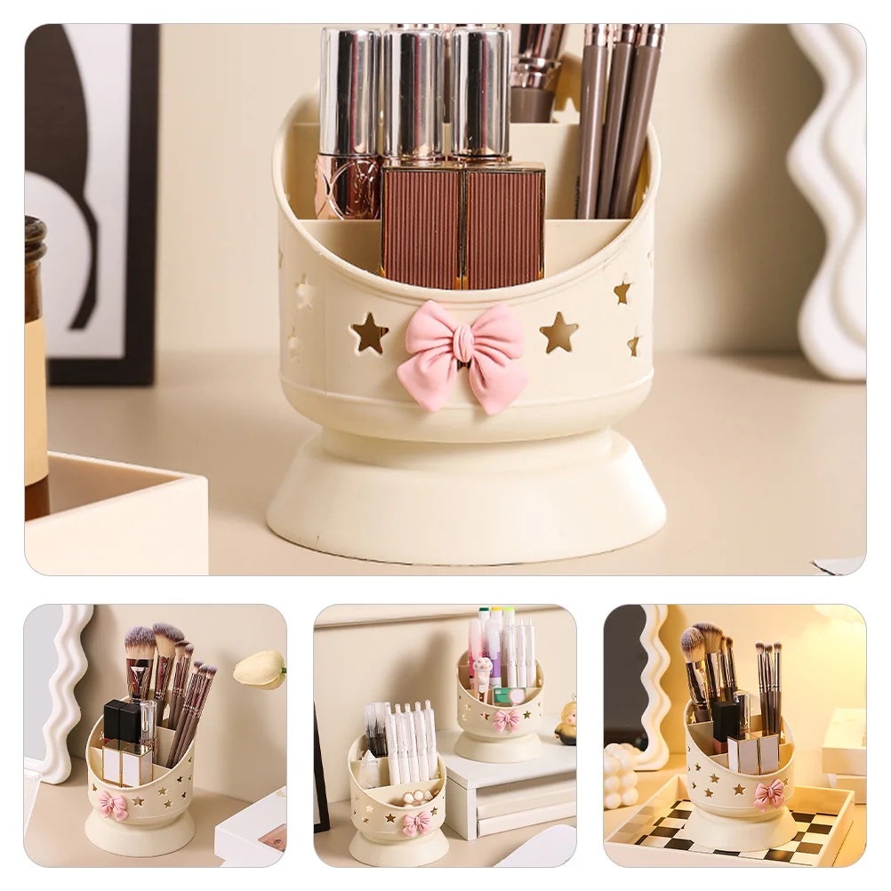 2pcs Makeup Brush Organizer Box Large Capacity Grid Compartments Desktop Storage For Lipstick Eyeshadow Pencils Brushes Pp Pen