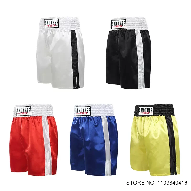 Boxing Shorts Satin Muay Thai Shorts Men Women MMA Martial Arts Clothes Fighter Cage Fight Grappling Kickboxing Training Pants