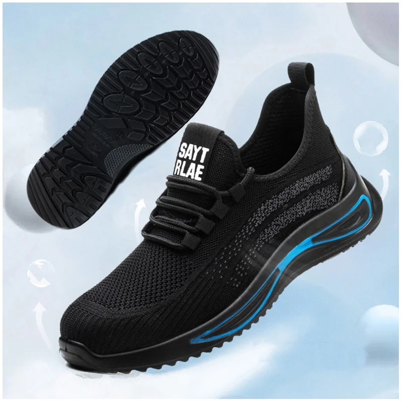 

Мужская мода большого размера, дышащая стальная подноска, рабочая защитная обувь, защитные ботинки, рабочие летние безопасные кроссовки, защита