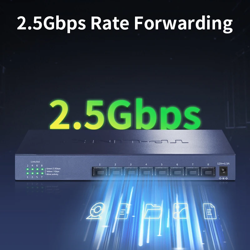 TP-Link 8 Port 2.5G SFP Port Ethernet Switch 2.5GBASE-T Network Switcher 2500Mbps Network التوصيل البصري والتشغيل TL-SH1008F #2