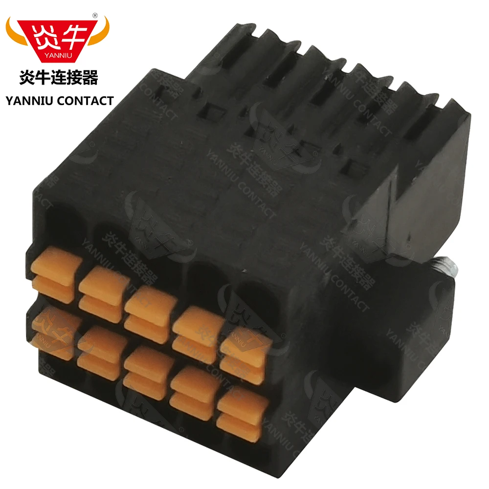 50Pcs 15EDGKDHM 2.54mm Compact Double Row Layer PCB  PLUGGABLE Spring Terminal Block 0156-1AXX-BK DINKLE YANNIU