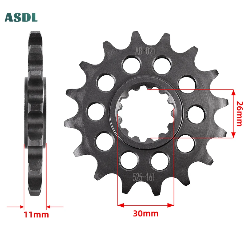 

525 Chain 16T 20CrMnTi Motorcycle Front Sprocket For Yamaha FZ-07 MT-07 XSR700 MTM690 YZF-R7 FJ-09 FZ-09 MT-09 XSR900 MTM850