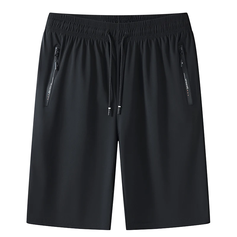 Men's Summer Drawstring Solid Elastic High Waisted Letter Pockets Shirring Casual Loose Fashion Vintage Trousers Shorts Pants