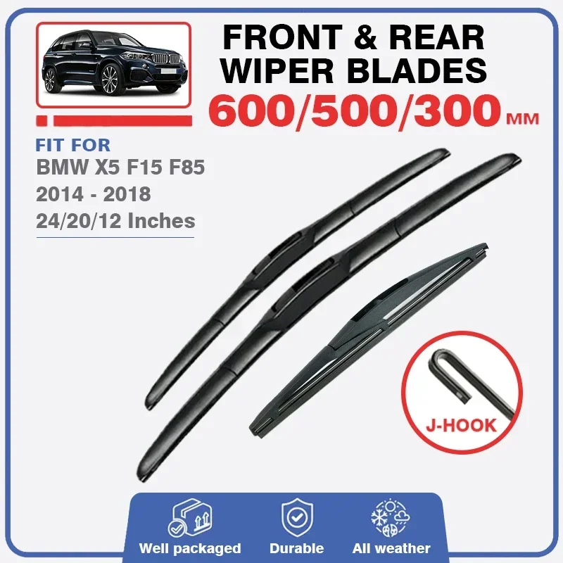 

For BMW X5 2014 2015 2016 2017 2018 F15 F85 M Sport Front Rear Wiper Blades Windshield Windscreen Car Accessories Brushes Refill