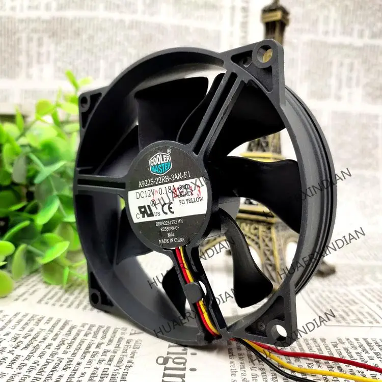 

New A9225-22RB-3AN-F1 9 12V 0.18A 3 9025 Cooling Fan Assembly Kit