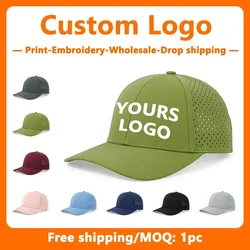 Custom Embroidery Logo 5 Panel Quick Drying Cap for Men and Women Baseball Hats Design Print Sunscreen Breathable Punching Hat