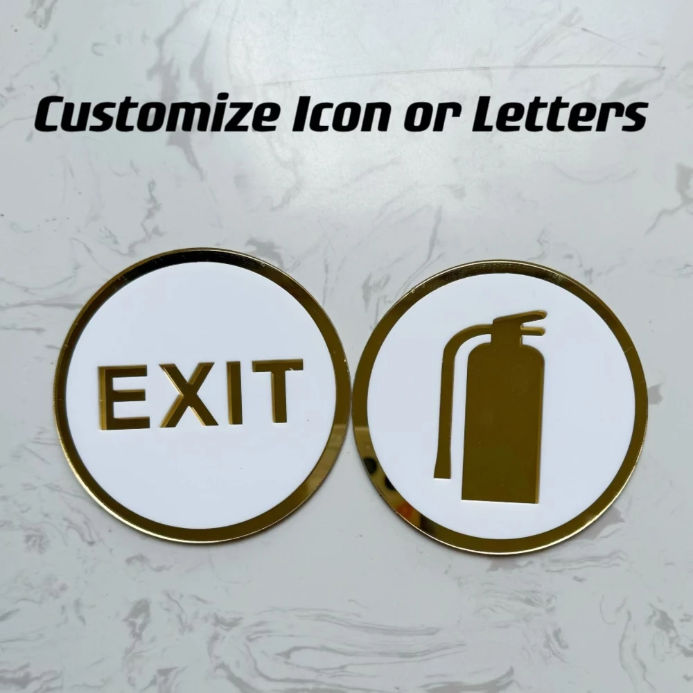 Acrylic Creative Modern Toilet Women Men Handicap Exit Dentistry Door Plate Customize Sign Symbol for Resturant Hotel Store Shop