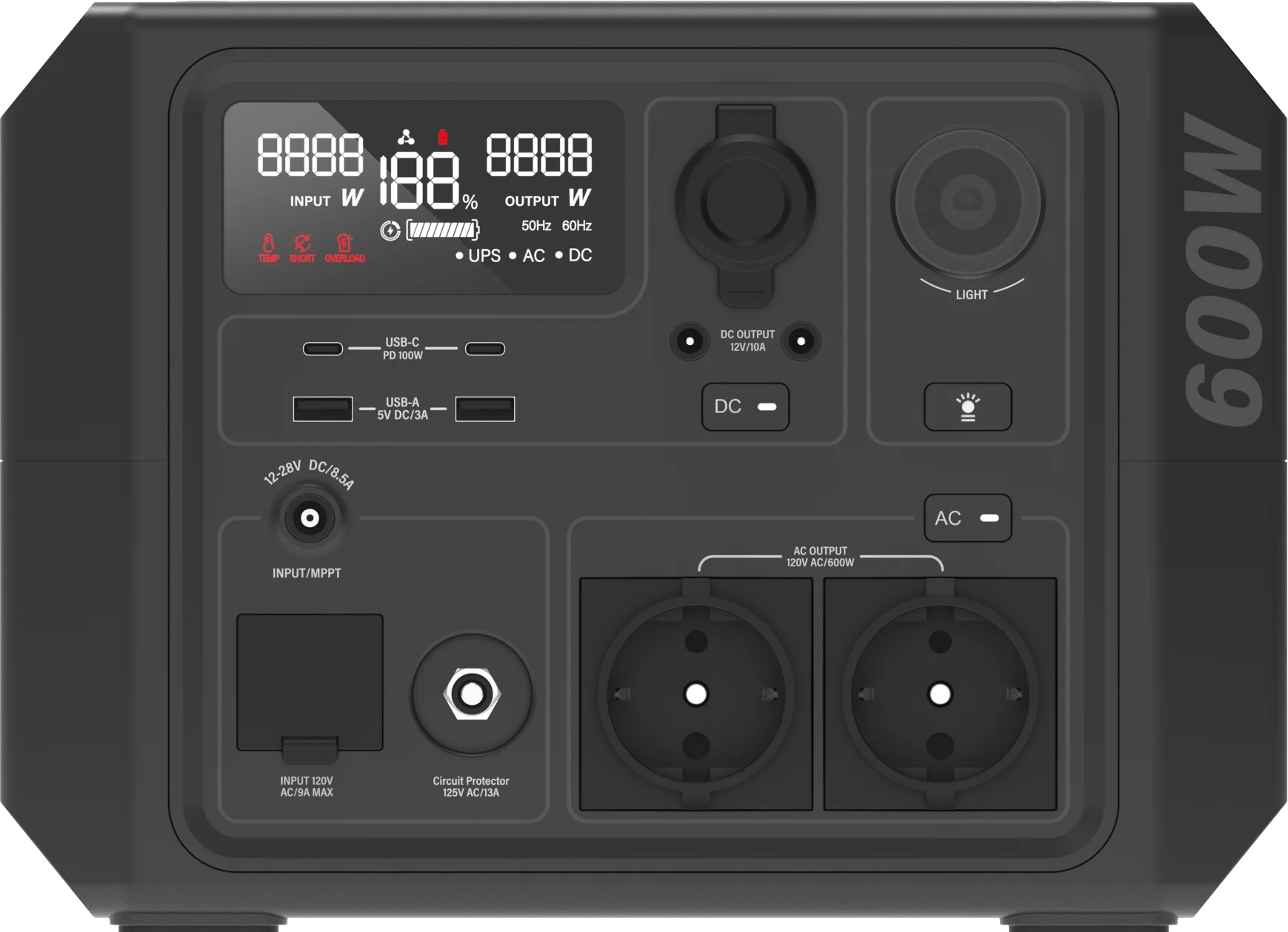 

Outdoor Camping 300W 600W 1200W 2400W Solar Powered Backup Generator Small Solar Charging Portable Rechargeable Power Station