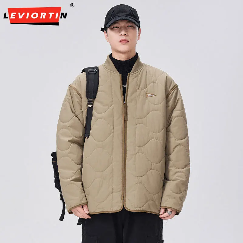 

Men's Winter 2025 New Fashionable Loose Baseball Collar Jacket Cotton Jacket American Retro Trendy Brand Knitted Cotton Jacket