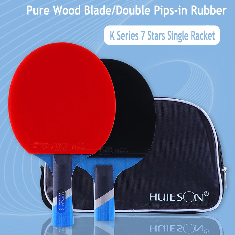 Huieson K7 7 ดาวตารางไม้เทนนิส 7Plys 2 คาร์บอน 5 ไม้คาร์บอนคู่ Pips-in ยาง Ping Pong Paddle พร้อมกระเป๋าสําหรับ Beginner