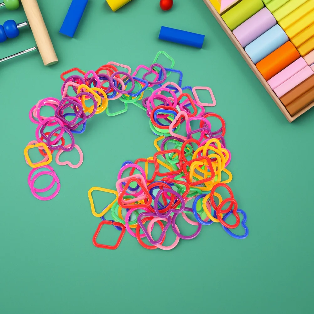 30pcs Geometric Linking Ring For Babies Plastic Chain Links Rings Geometric Linking Chains Ring Toys Toddler