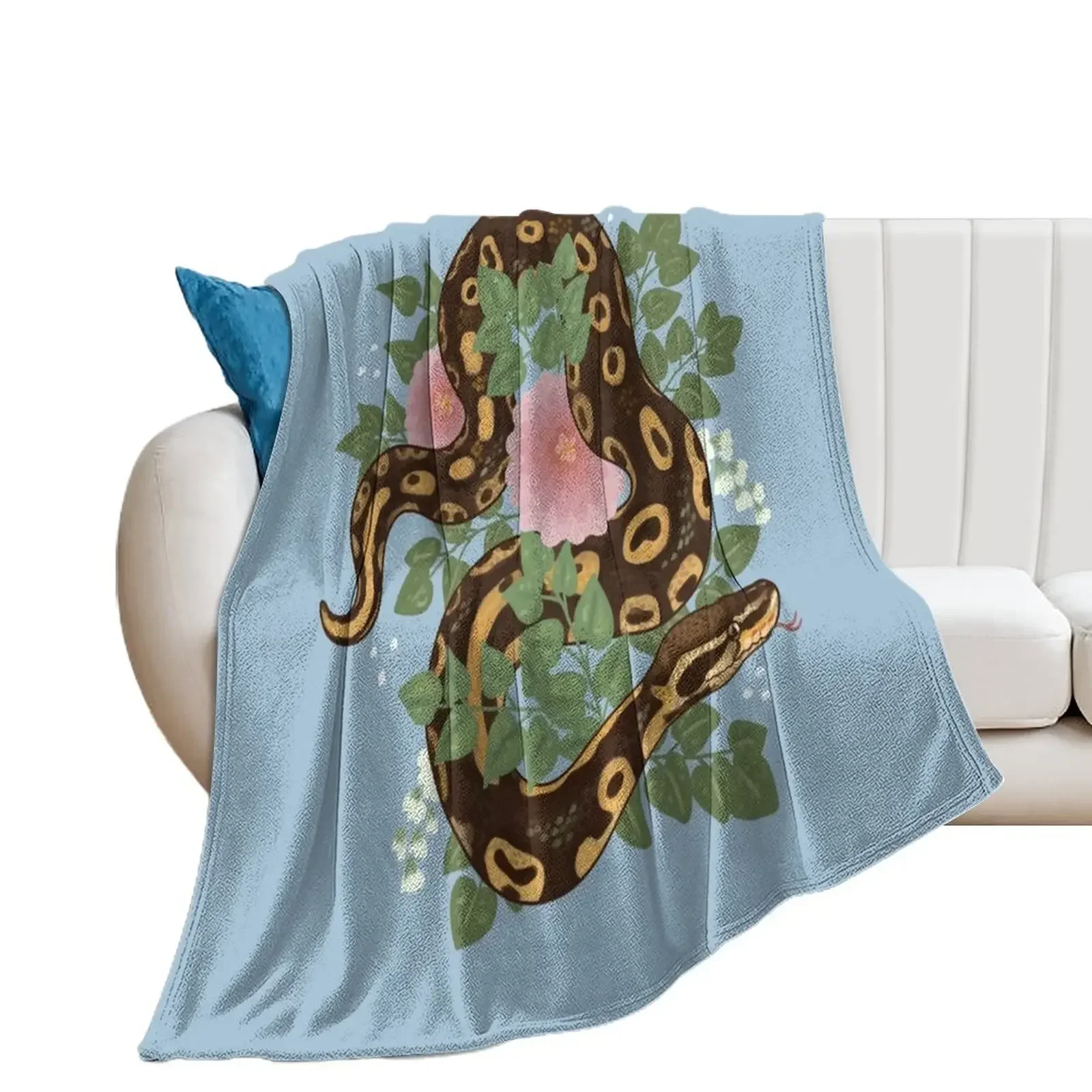 Kit the Ball Python Throw Blanket Bed Multi-Purpose Plaid on the sofa For Sofa Thin Blankets