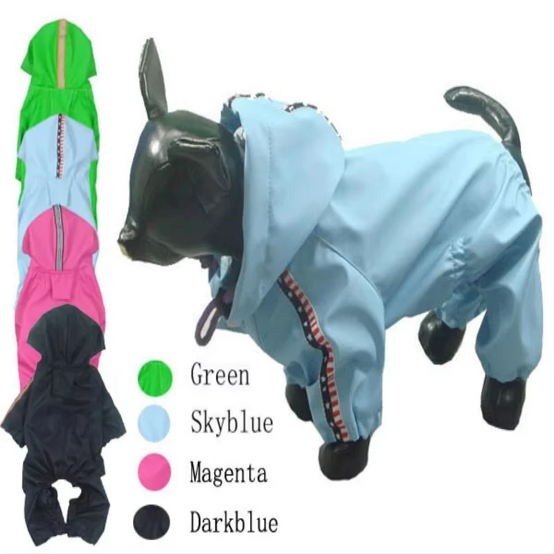 

Waterproof Nylon Raincoats With Hat, Raincoats For Puppy, Monochromatic, Rainproof Clothes, Rainproof, Small Dog Poncho