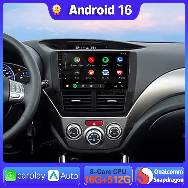 Android 16 Carplay Auto For Subaru Forester 3 SH 2007 2008 2009 2010-2012 Car Radio GPS Multimedia Player 2 Din Video DVD Stereo